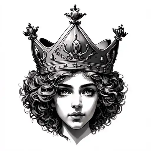 B With A Crown tattoo design idea