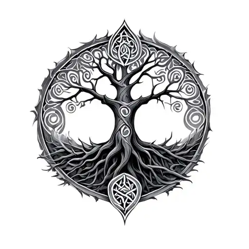 celtic tree of life tattoo design idea