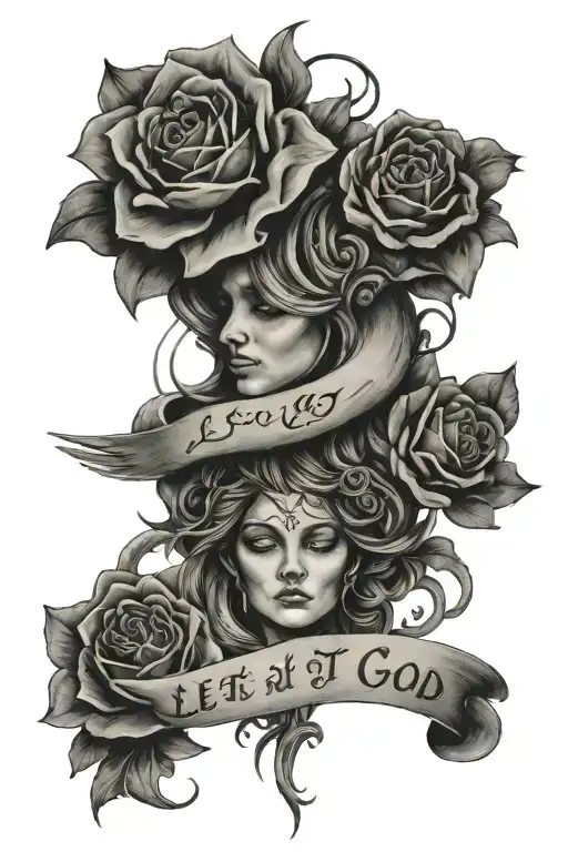 Let Go and Let God tattoo design idea