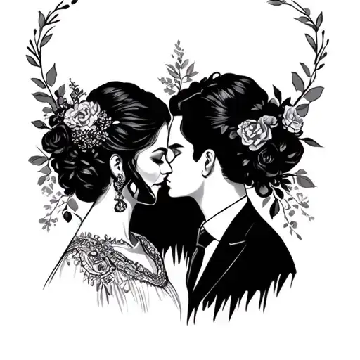 married couple tattoo design idea