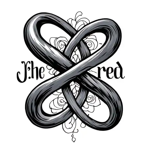 infinity sign with the name reed tattoo design idea