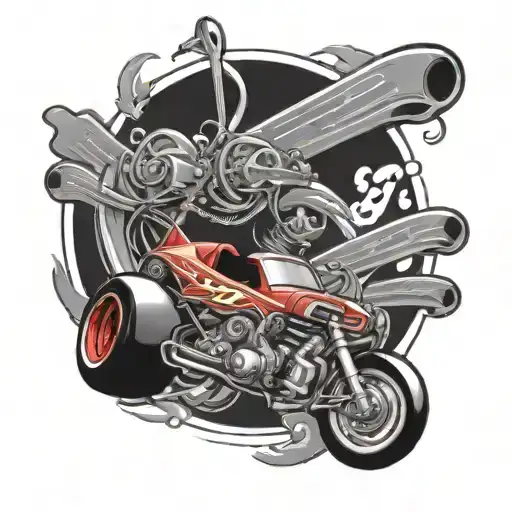 A tattoo design featuring lightning mcqueen racing through a musical staff, symbolizing the client's passion for both music and their favorite movie character tattoo design idea