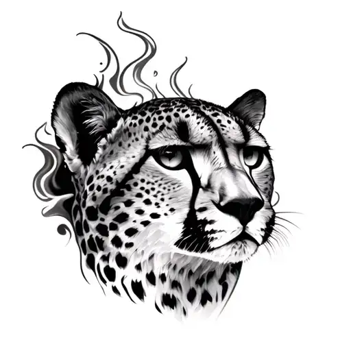 Cheetah eyes like fire rising tattoo design idea
