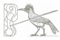 roadrunner sword tattoo design idea