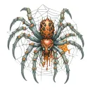 zombie spider tattoo design idea