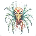 zombie spider tattoo design idea