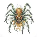 zombie spider tattoo design idea
