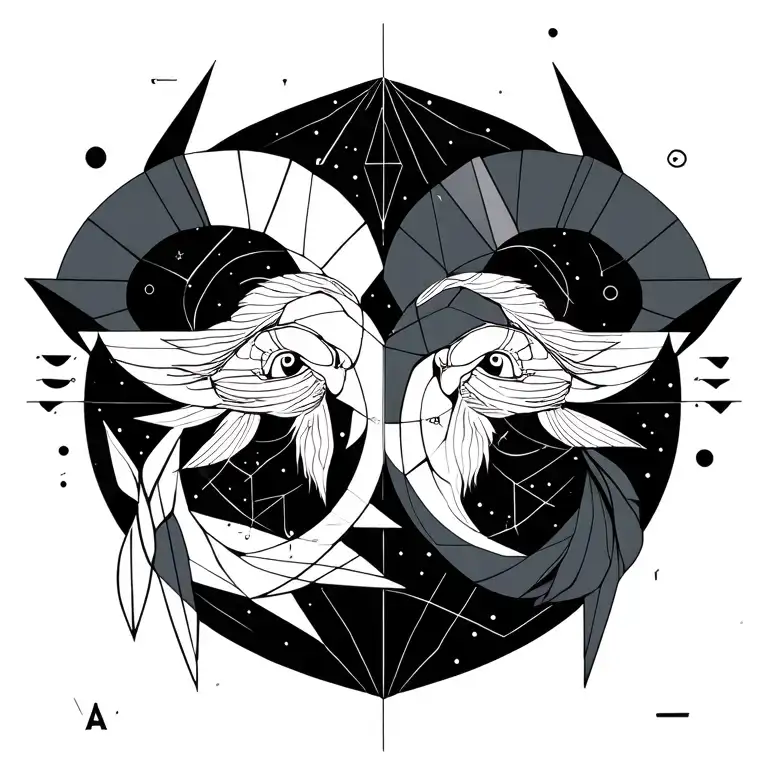 Pisces Aries and Leo zodiac sign tattoo design idea