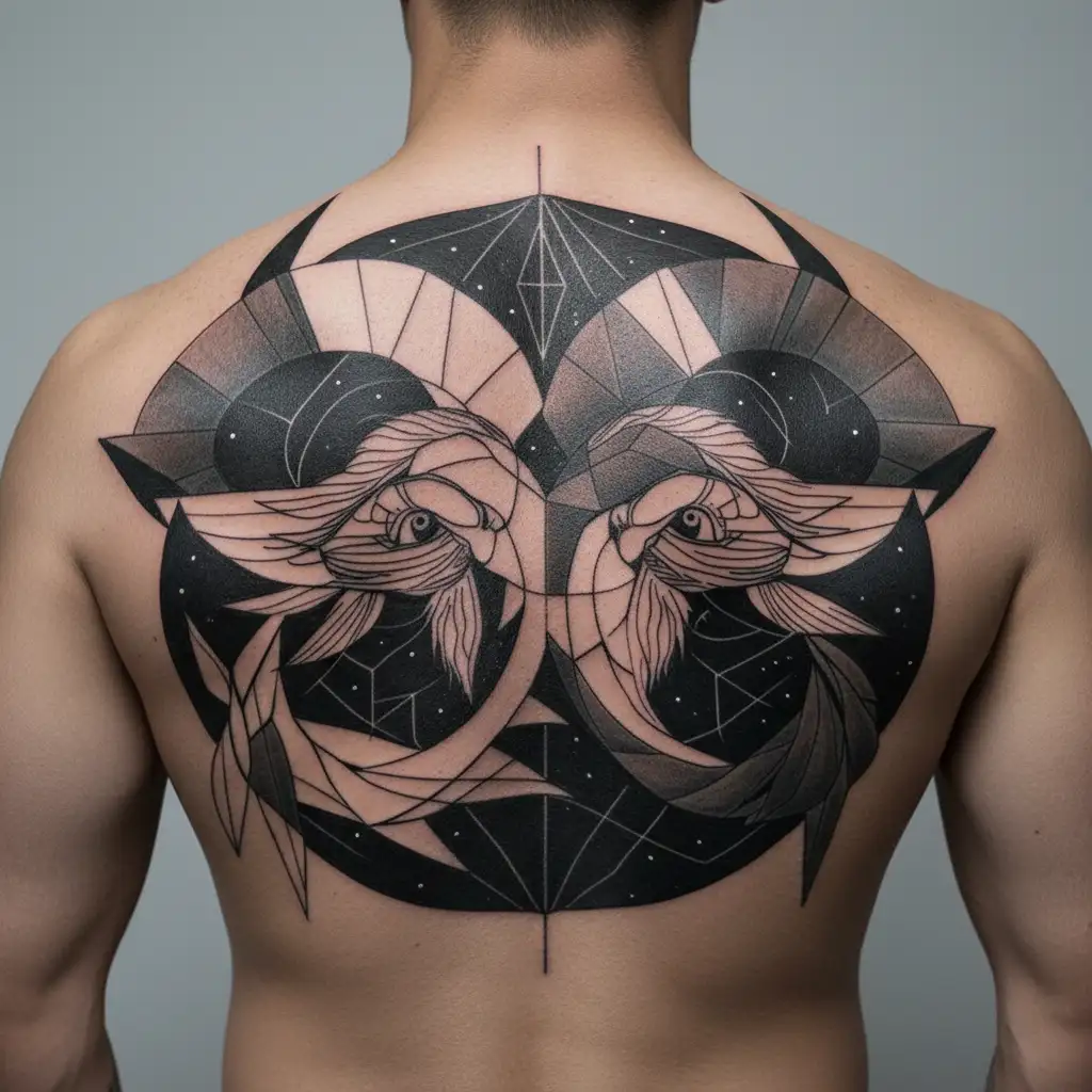 Pisces Aries and Leo zodiac sign tattoo design idea