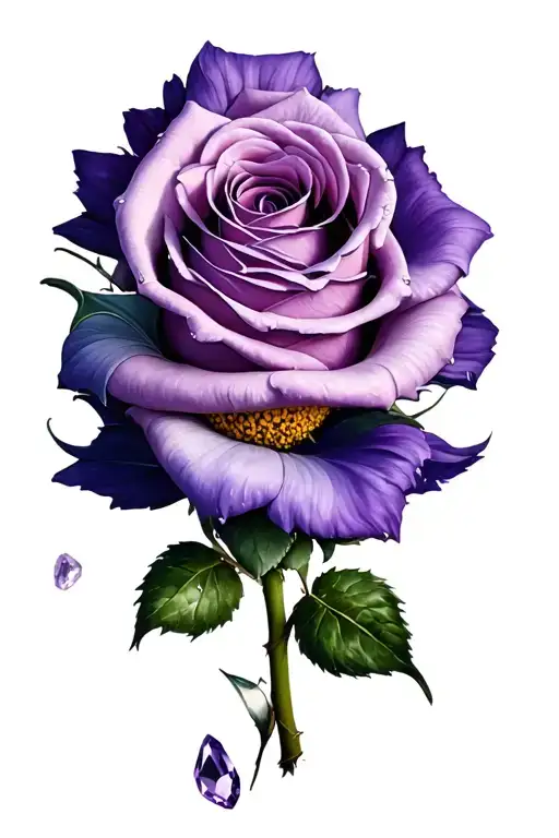 "I love you more than anything" death, life, rose, violet, amethyst, daisy, moonstone tattoo design idea