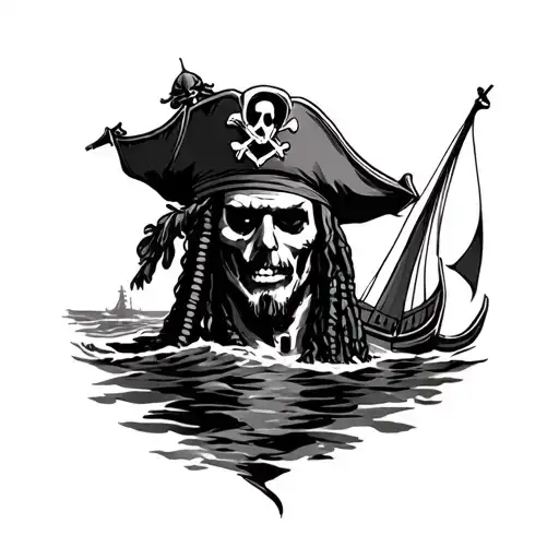 Pirates Caribbean tattoo design idea