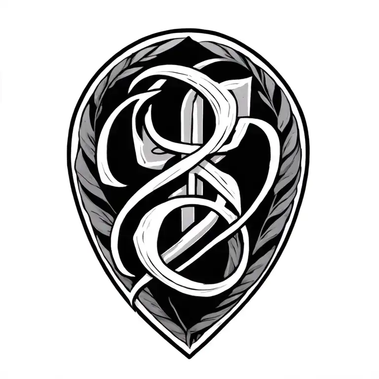 initials intertwined tattoo design idea