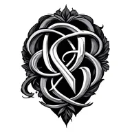 initials intertwined tattoo design idea