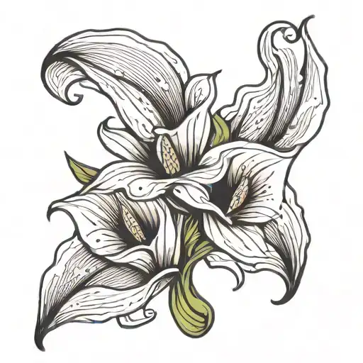 mom and dad calla lily intertwined tattoo design idea