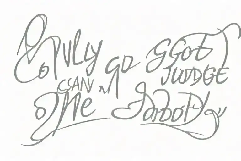 Only God Can Judge Me Daddy" script tattoo design idea
