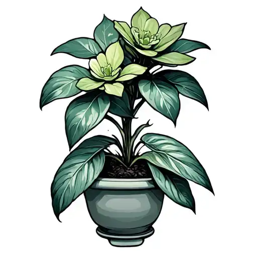 jade plant tattoo design idea