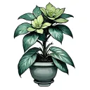 jade plant tattoo design idea