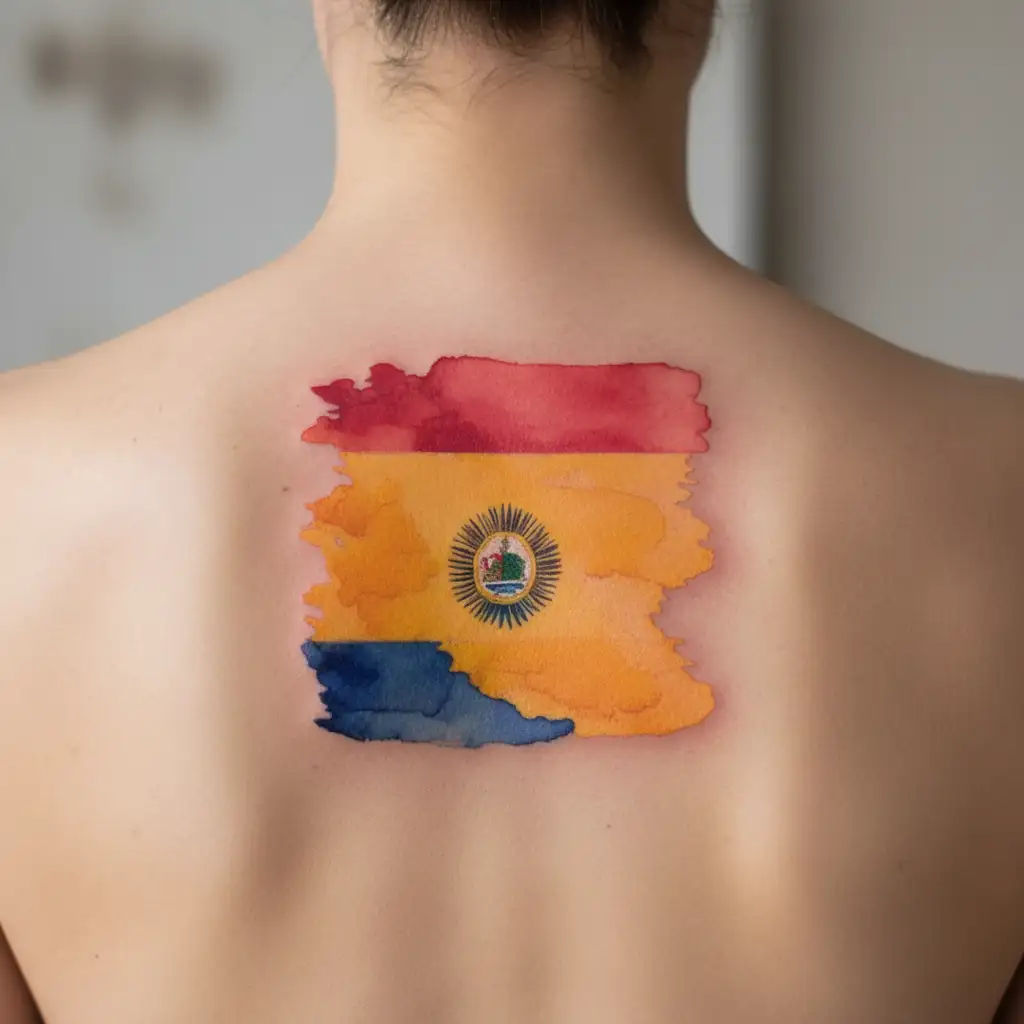 Colombia flag tattoo design idea
