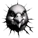 duck egg beak and feet cracking out tattoo design idea