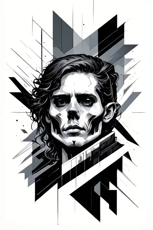 discipline with geometric style and lines  tattoo design idea