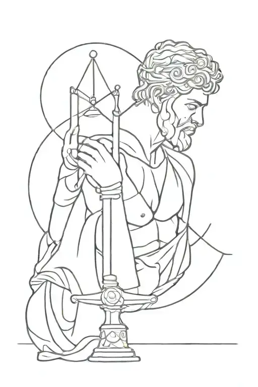 stoic virtues discipline Justice wisdom tattoo design idea