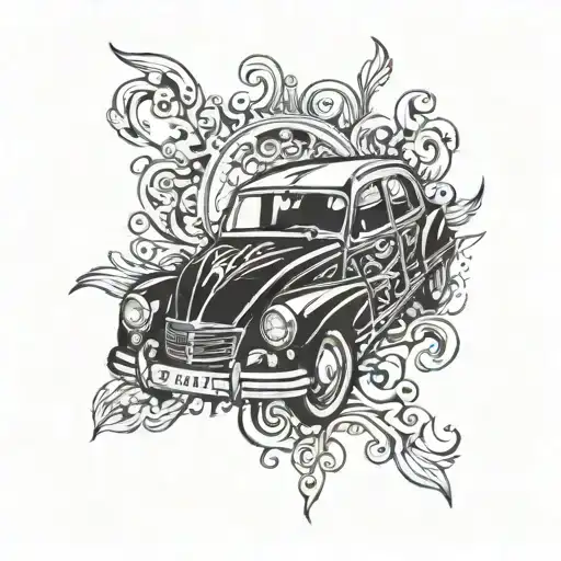 citroen xsara typography tattoo design idea