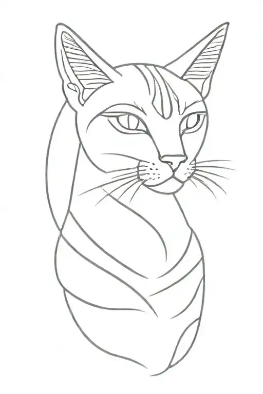 egyptian cat tattoo design idea
