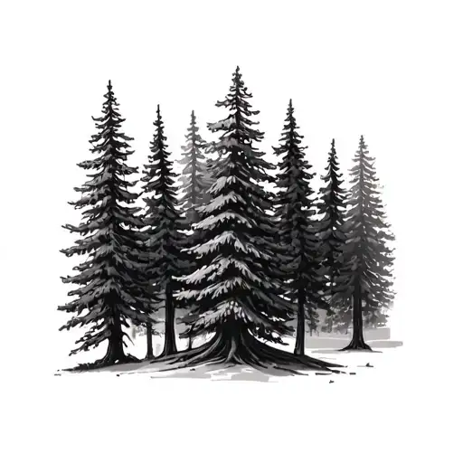 Douglas Fir Tree tattoo design idea