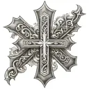 joshua 1:9 inside of cross simple tattoo design idea