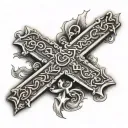 joshua 1:9 inside of cross simple tattoo design idea