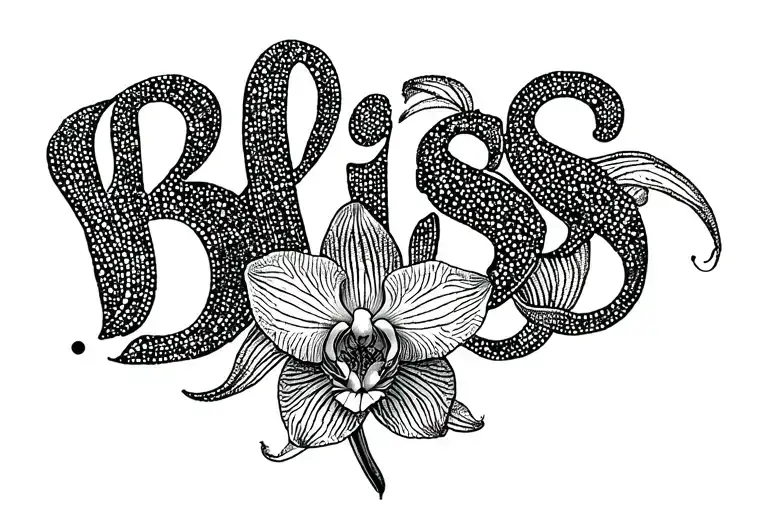 "Bliss" Orchid intertwined tattoo design idea