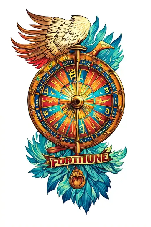wheel of fortune tattoo design idea
