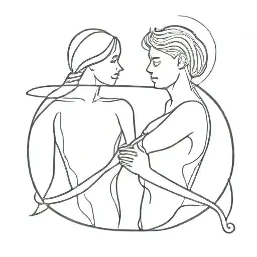 two soulmates, rescue each others life tattoo design idea