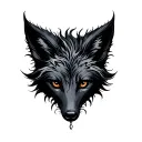 black fox gothic tail tattoo design idea