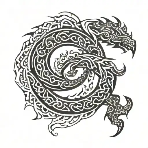 norse jormungand oroboros tattoo design idea