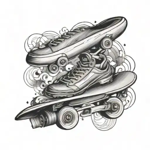 skate boarding tattoo design idea