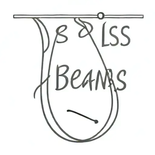 words " Les-Beans" with sissors on side tattoo design idea