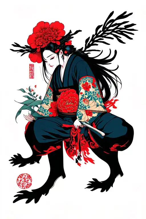 Japanese, hit rock bottom, strength, love, rebuilding myself tattoo design idea