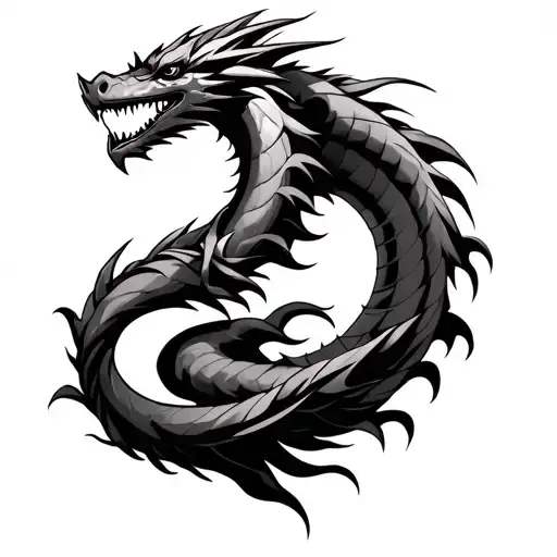 Hawaiian tribal with dragon ball z dragon wrapped tattoo design idea