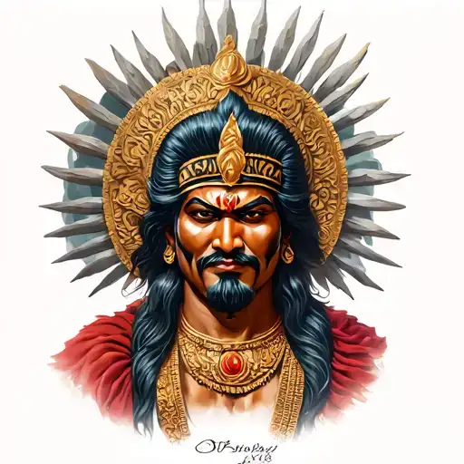 legendary warrior king ravana Sri lanka tattoo design idea