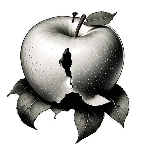 Bitten Apple tattoo design idea