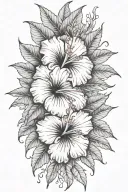 add some hibiscus flower and make the pattern little bit simple tattoo design idea