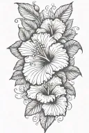 add some hibiscus flower and make the pattern little bit simple tattoo design idea