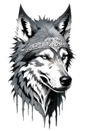  hel nordic godess of death and fenrir wolf tattoo design idea