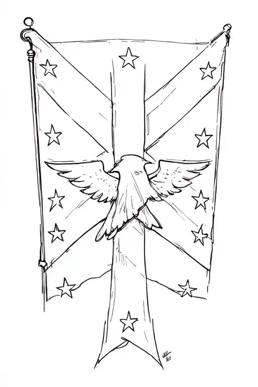 rebel flag tattoo design idea