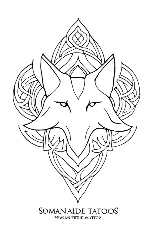 Celtic Mandala with a Wolf tattoo design idea