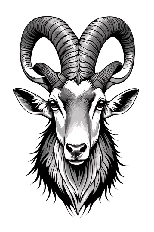 ibex and ram head front view 1 haf from each tattoo design idea