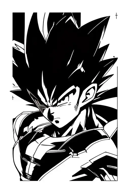 biomechanical tattoo design combining vegeta dragon ball z tattoo design idea