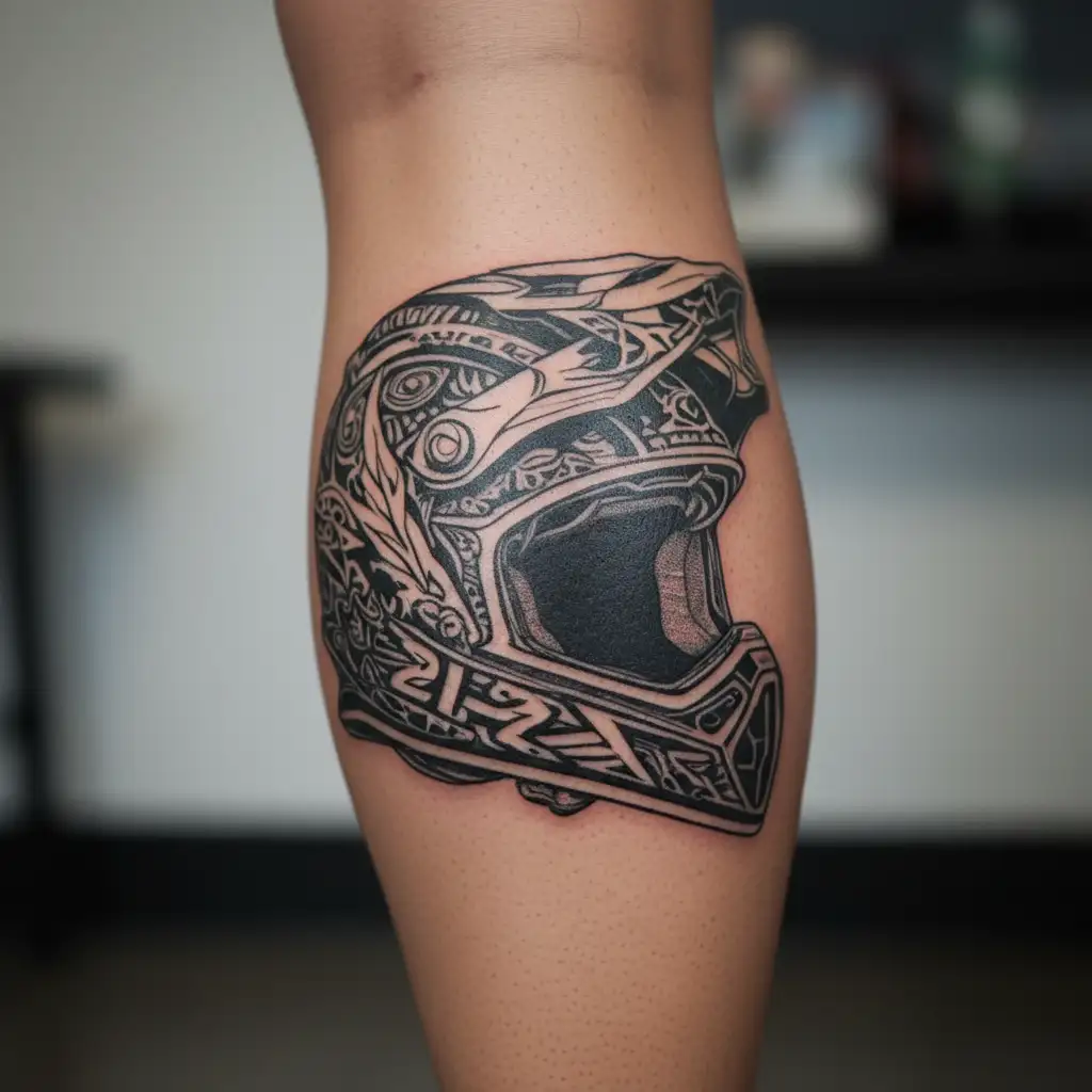 Motocross helmet and number 212   tattoo design idea