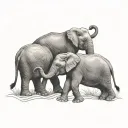 3 Elephants tattoo design idea